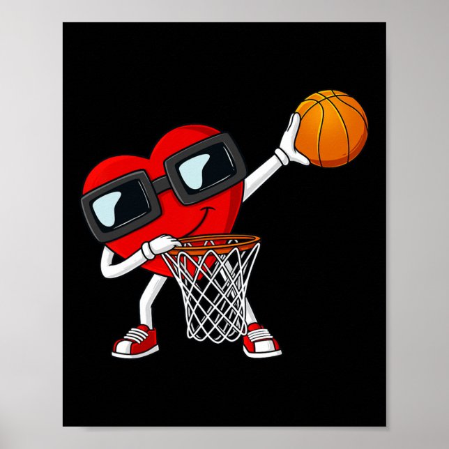 Poster Coração dia de os namorados Dabbing segurando um b (Frente)