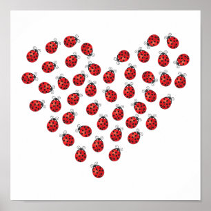 Póster Coração do amor do joaninha