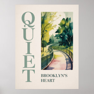 Poster Coração do Brooklyn na via verde do pôr do sol