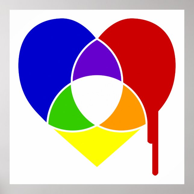 Poster coração do gráfico de cores (Frente)