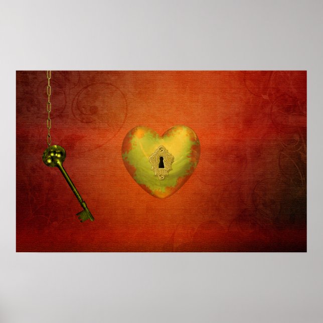 Póster Coração do ouro com Chave (Frente)
