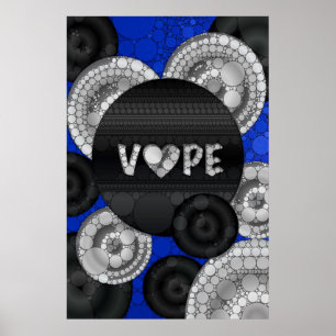 Poster Coração do preto azul 3D Vape