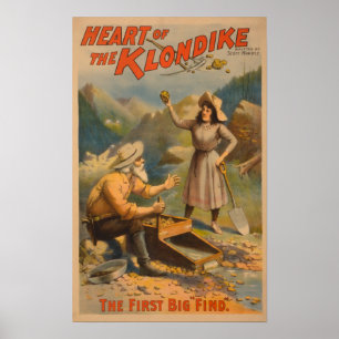 Póster Coração do teatro Dourado da mineração de Klon