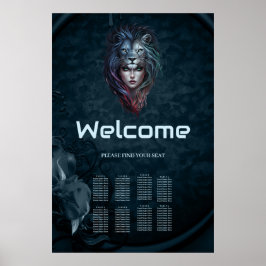 Poster Coração e força feminina de Leão