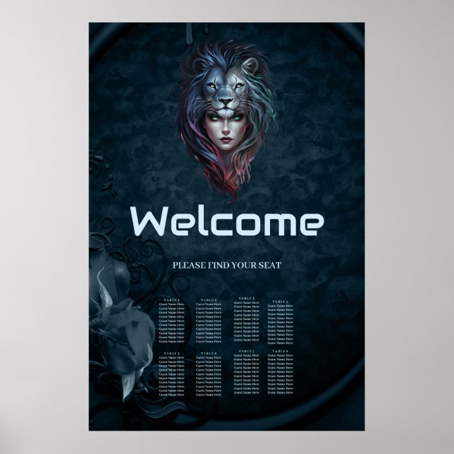 Poster Coração e força feminina de Leão (Frente)