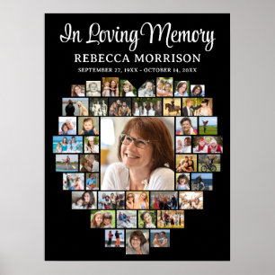 Poster Coração em Forma 44 Fotos Funeral Memória