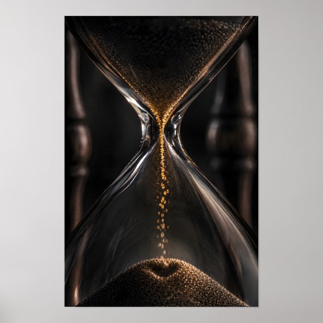 Poster Coração em Forma de Ampulheta de Areia (Frente)