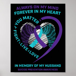 Poster Coração Em Memória Do Meu Marido Conscientização S