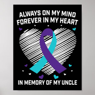 Poster Coração Em Memória Do Meu Tio Sensibilização Suici