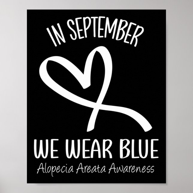 Poster Coração Em Setembro Vestimos Alopecia Azul Areata  (Frente)