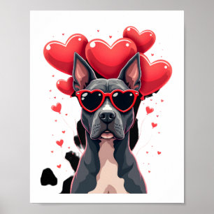 Poster Coração engraçado de Pitbull Dia dos Namorados Pai