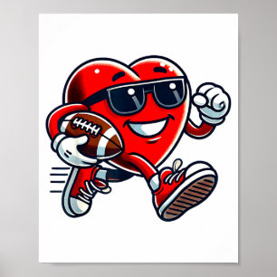 Poster Coração Engraçado Futebol Americano Dia dos Namora