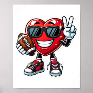 Poster Coração Engraçado Jogando Futebol Meninos Meninas