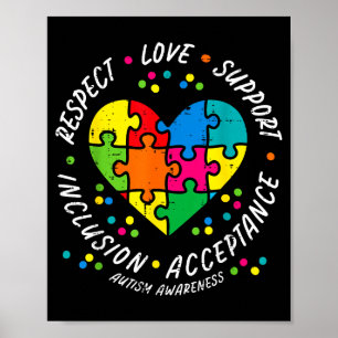 Poster Coração enigma autismo amor apoio conscientização
