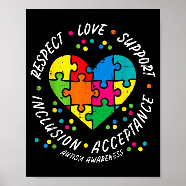 Poster Coração enigma autismo amor apoio conscientização  (Frente)