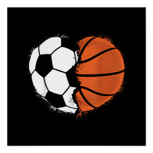 Póster Coração Esportes Futebol Basquete Bola Amante Vale