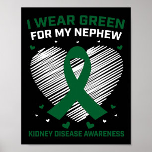Poster Coração Eu Visto Verde Para Minha Doença Renal De 