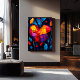 Poster Coração Expressionista Abstrato – Arte Vibrante