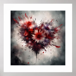 Poster Coração Flor