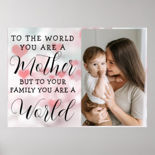 Poster Coração FOFO AMO VOCÊ MÃE Foto do Dia das Mães