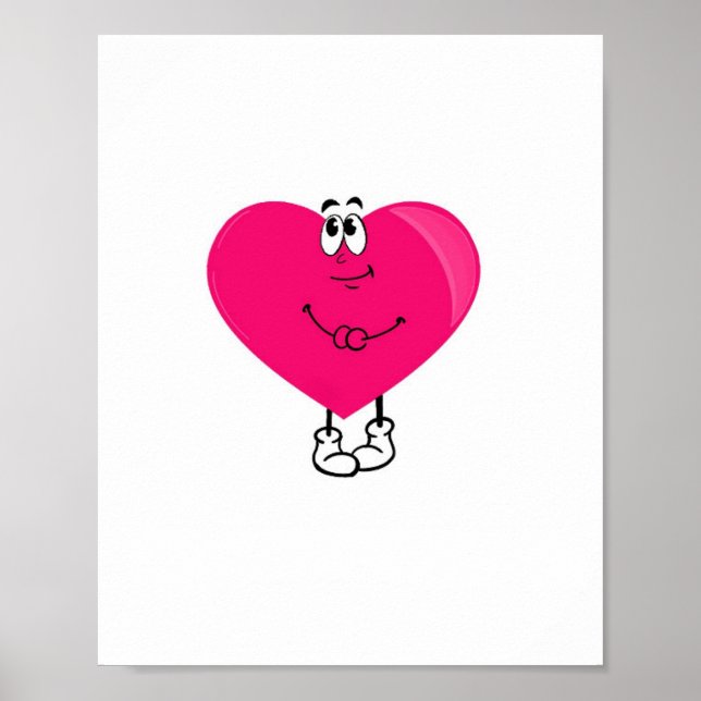 Poster Coração fofo, coração rosa (Frente)