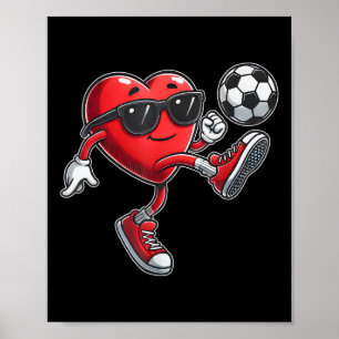 Poster Coração Fofo Jogando Futebol Dia dos Namorados Fut