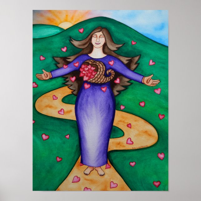 Póster Coração Grateful (Frente)