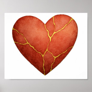 Poster Coração Kintsugi