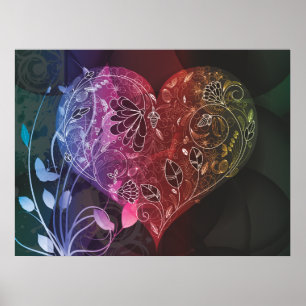 Poster coração maduro funkadélico de amor