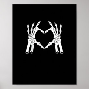 Poster Coração - Mão do Esqueleto Halloween