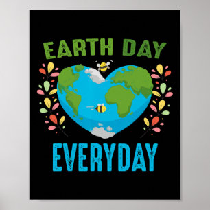 Poster Coração Moldou a Terra Abelhas do Dia a Dia No Mun