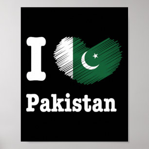 Poster Coração Paquistão Azadi Mubarak Dil Flag Day Ord