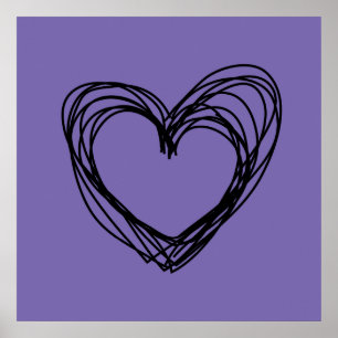 Poster coração preto 1