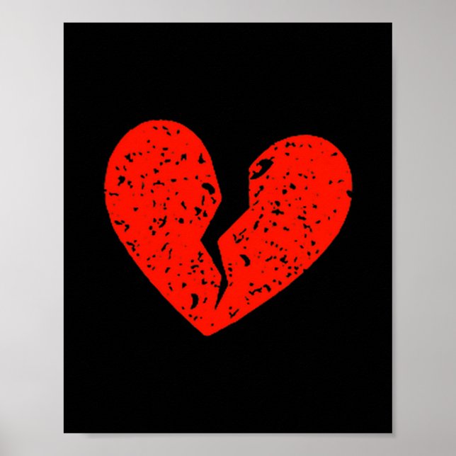 Poster Coração Quebrado Desamor Anti-amor Peito Esquerdo  (Frente)