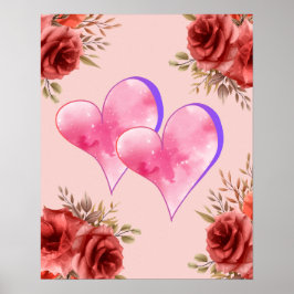 Poster Coração Rosa