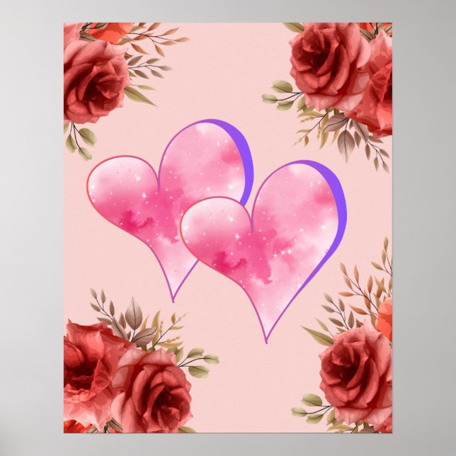 Poster Coração Rosa (Frente)
