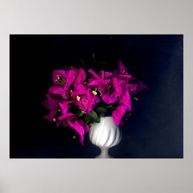 Poster Coração rosa em preto (Frente)