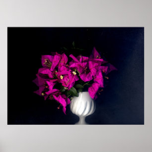 Poster Coração rosa no preto