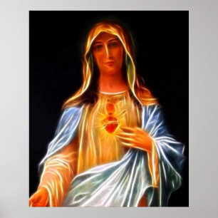 Póster Coração Sagrado da Virgem Maria