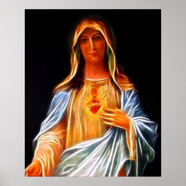 Póster Coração Sagrado da Virgem Maria (Frente)
