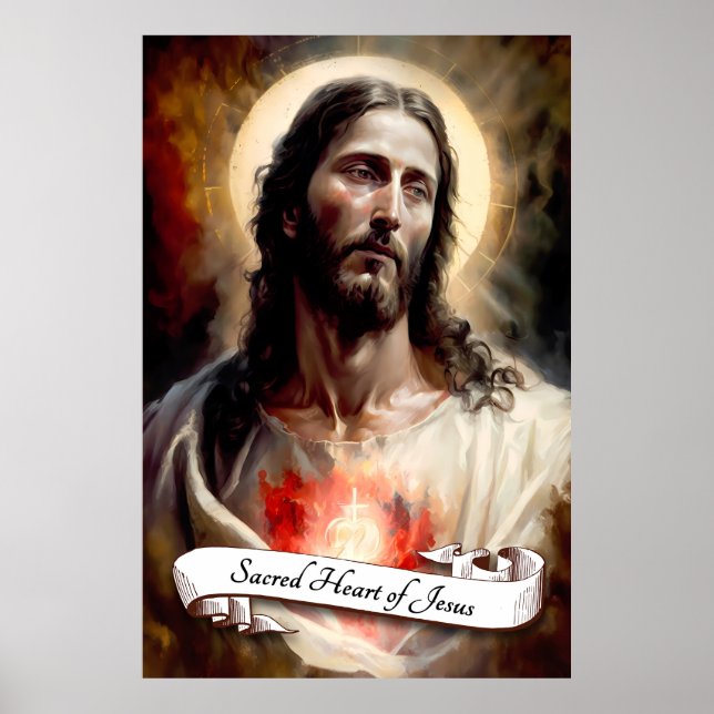 Poster Coração Sagrado de Jesus (Frente)