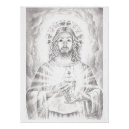 Póster Coração Sagrado de Jesus, Desenhado por Jenny McLa