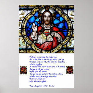 Póster Coração Sagrado e Oração Arrupe