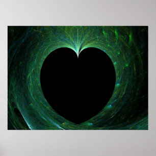 Póster Coração salpicado verde