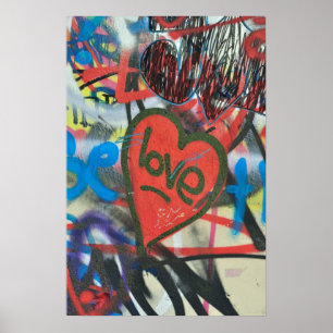 Poster Coração sujo do amor dos grafites da cidade