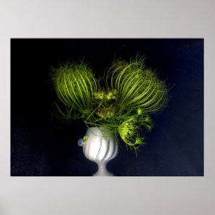 Poster Coração verde em preto