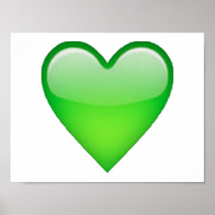 Póster Coração Verde - Emoji