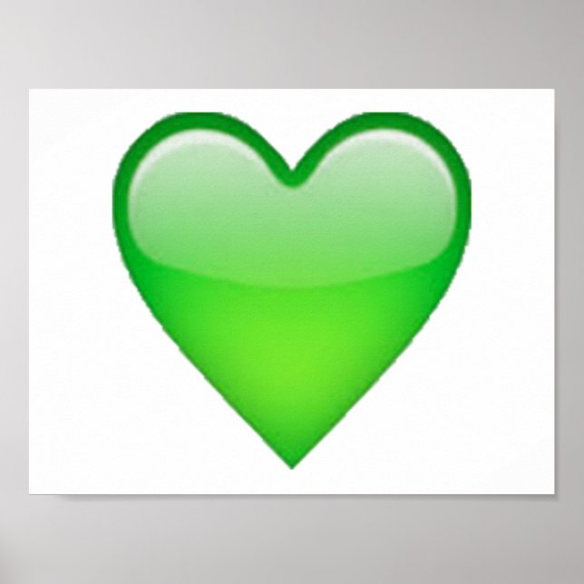 Póster Coração Verde - Emoji (Frente)