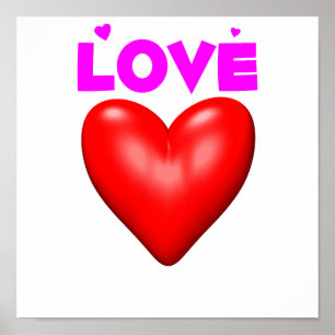 Poster Coração Vermelho do Amor