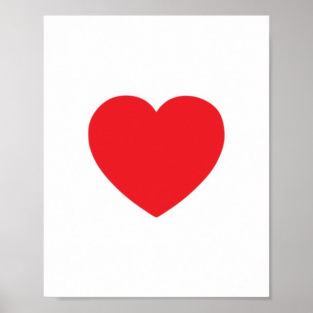 Poster Coração Vermelho Minimalista (Frente)
